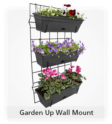 Garden Up® 3 Pot Wall Stacker, Wall Mount Planter